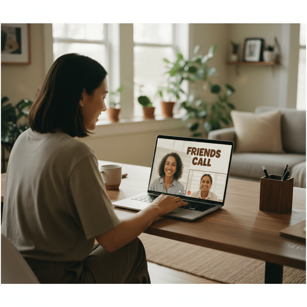 Homeowner on remote support call with technician